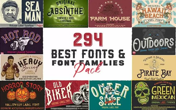 294 Best Fonts & Font Families Pack