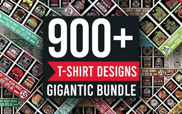 900+ T-shirt Designs Gigantic Bundle