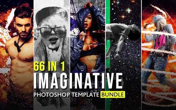 66-in-1 Imaginative Photoshop Templates Bundle
