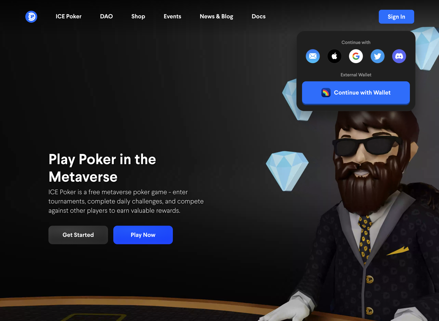 DG Website with new sign-in options
