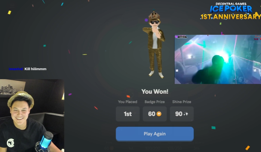 @iceyyy_gaming streaming ICE Poker's 1st Anniversary Tournament
