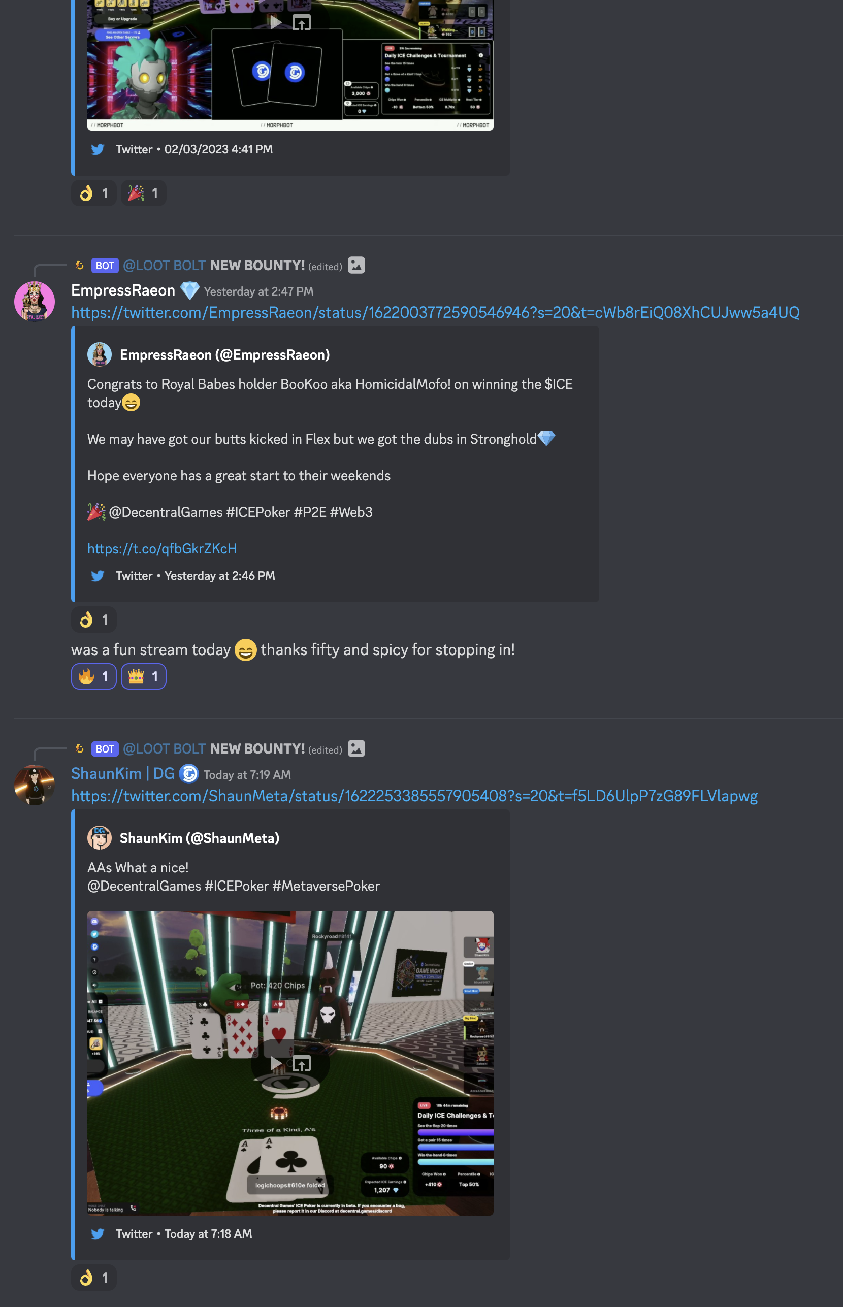 ICE Poker Clip of the Week channel in Discord