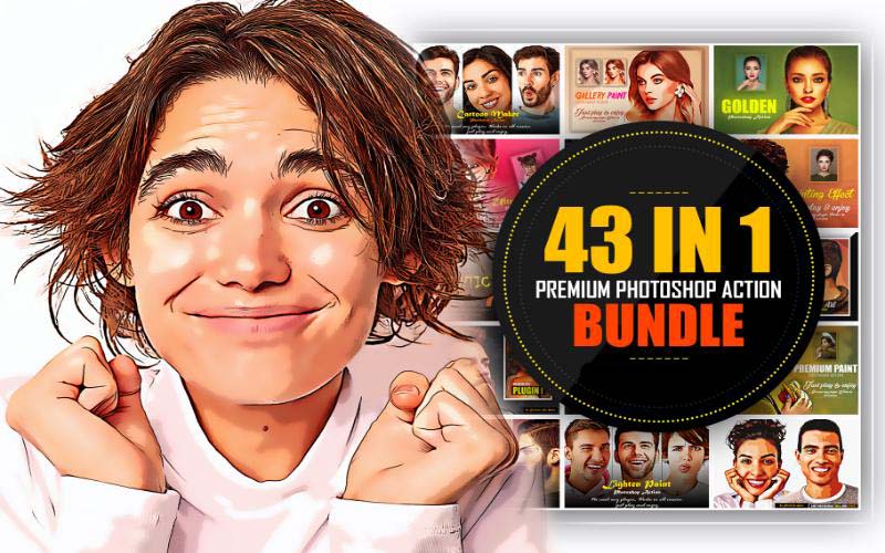 43 in 1 Premium Photoshop Action Bundle