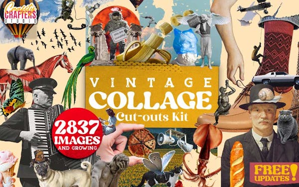 Vintage Collage Kit With 2837+ Elements