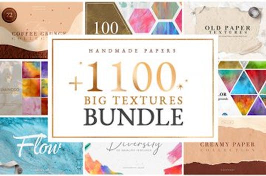 The Big Textures Bundle With 1100+ Handmade Paper Textures