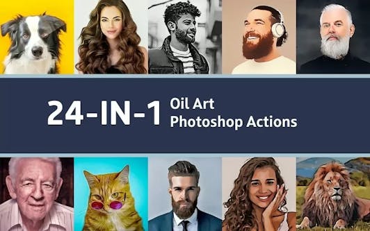 24-in-1 Oil Art Photoshop Actions