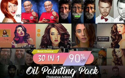 30 In 1 Oil Painting Photoshop Actions