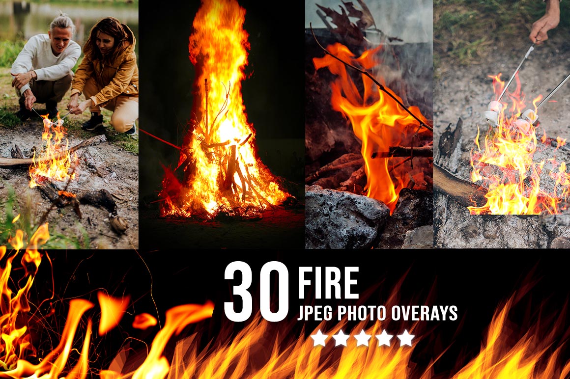 Fire JPG Photo Overlays