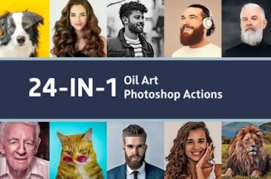 24-in-1 Oil Art Photoshop Actions