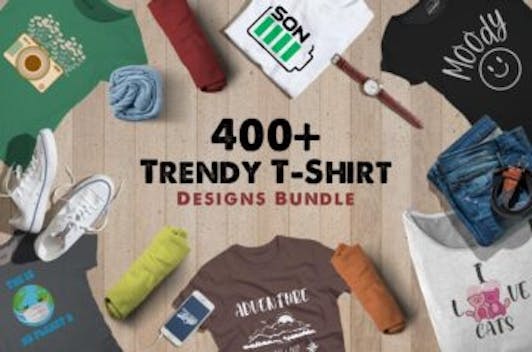 400+ Trendy T-Shirt Designs Bundle