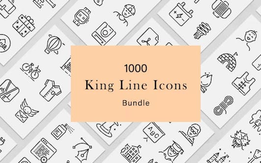 1000 King Line Icons Bundle