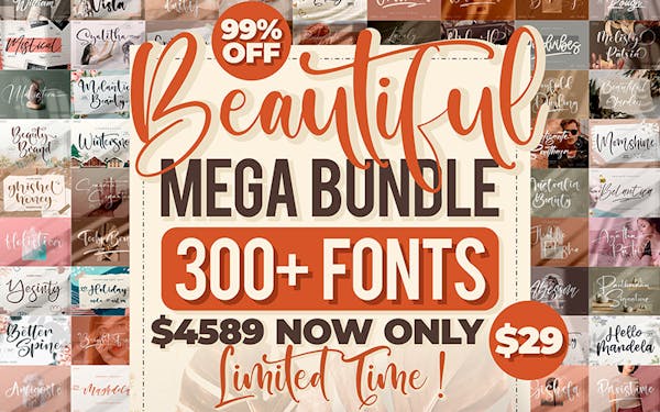 300+ Beautiful Fonts
