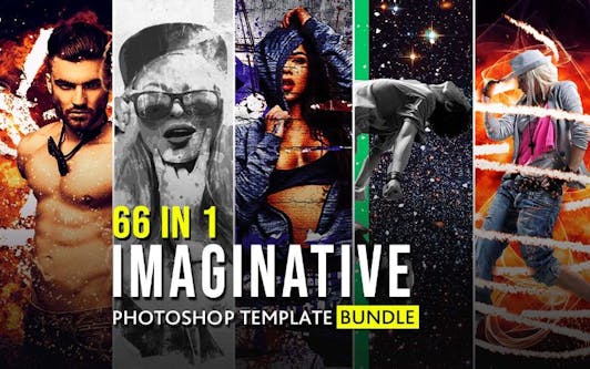 66-in-1 Imaginative Photoshop Templates Bundle