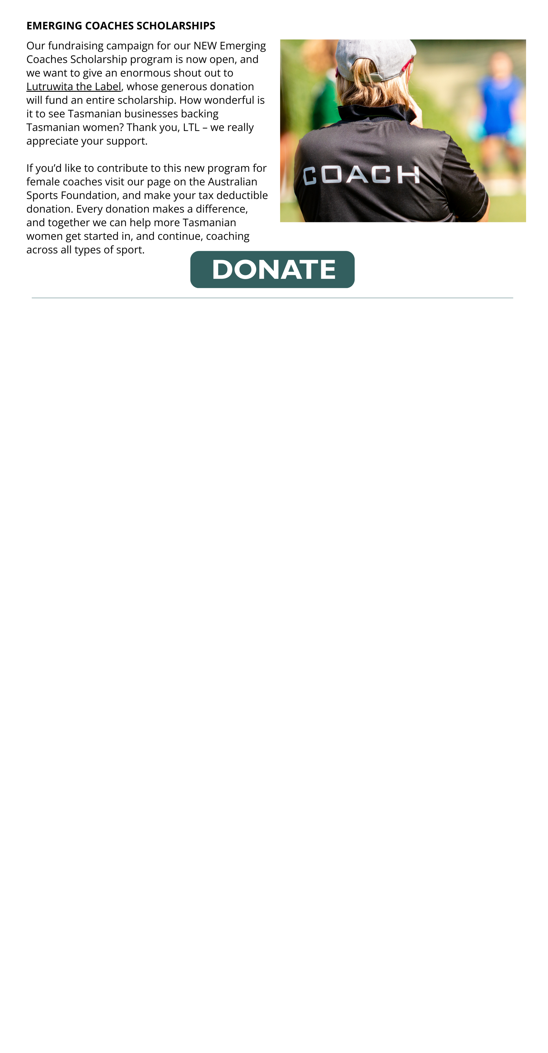 Emerging coaches scholarships