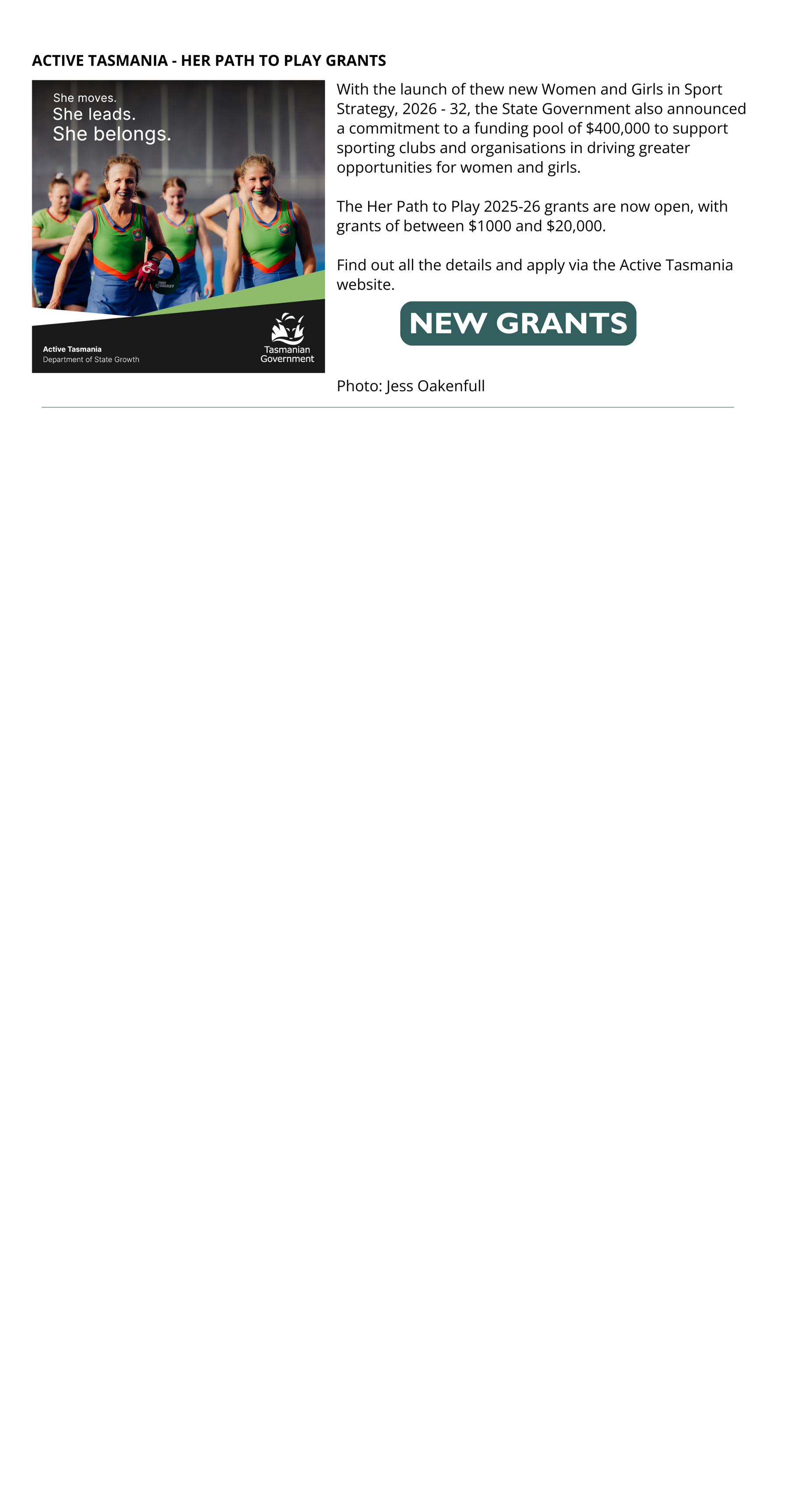 Her Path to Play Grants