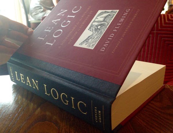 The book 'Lean Logic', catching the sunlight