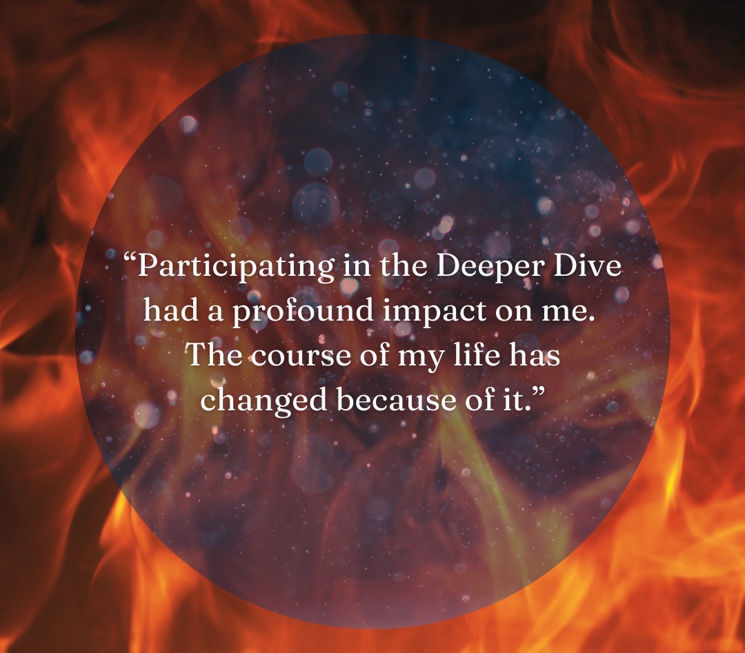 Orb with overlaid quote, on a firey background