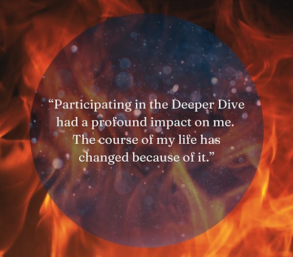 Orb with overlaid quote, on a firey background