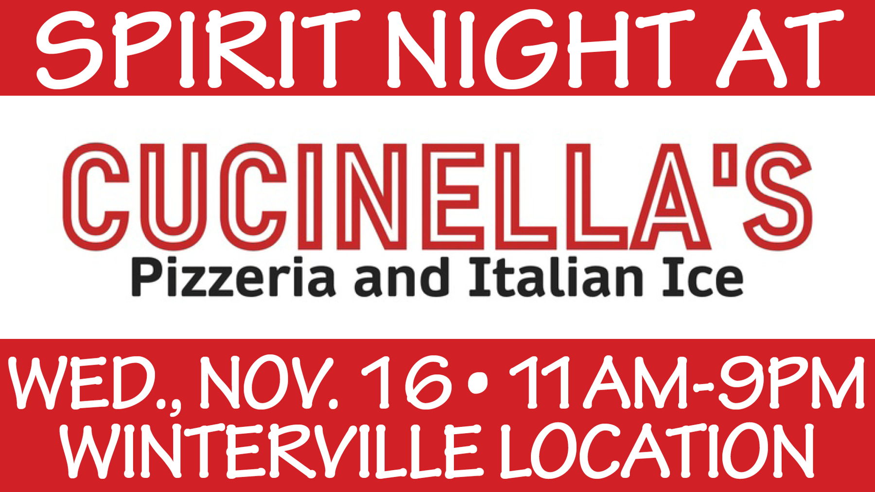 Spirit Night at Cucinella's