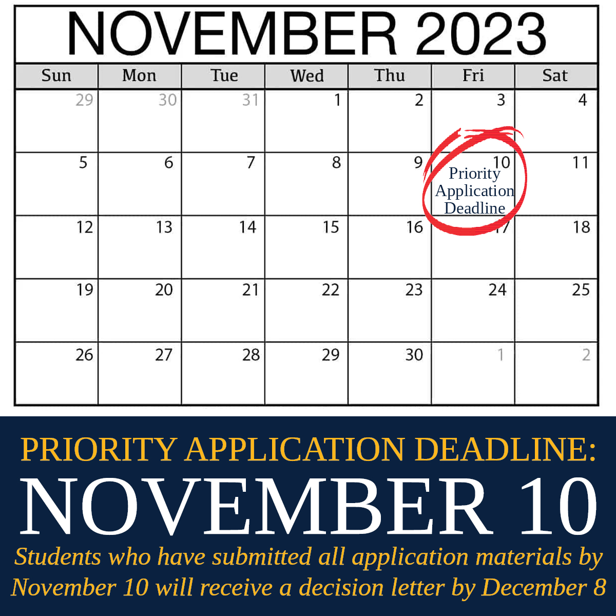 Priority Application Deadline