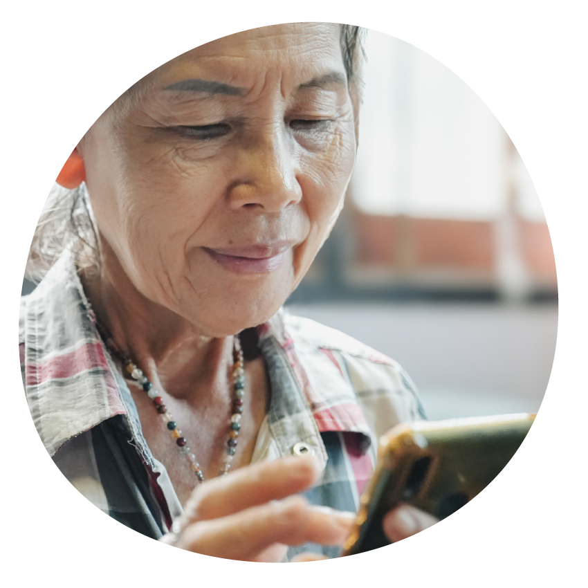 Image: An older person using a smart phone.