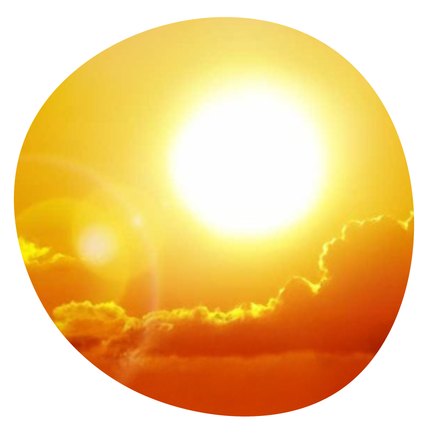 Email Image: The sun in a yellow sky with cloud.