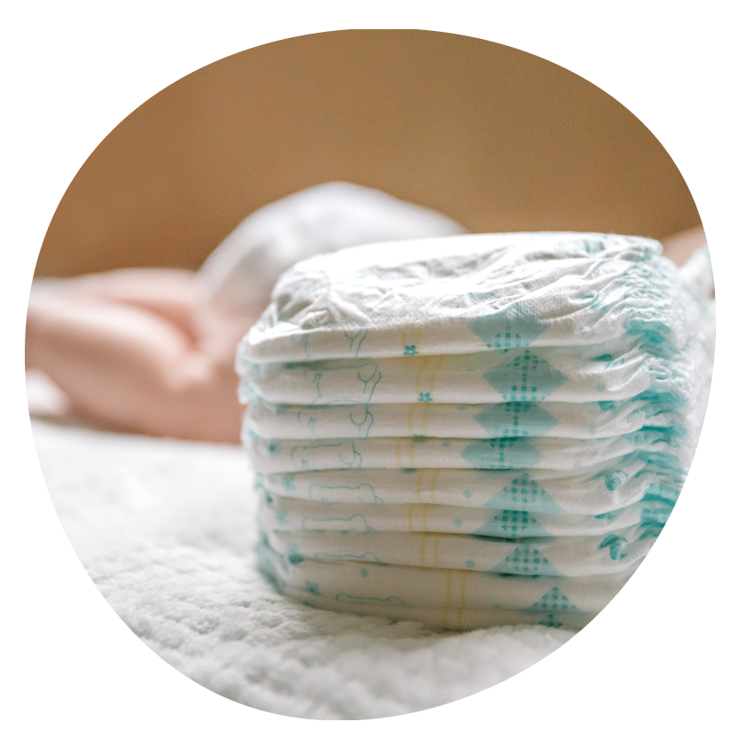 Email Image: A pile of clean disposable nappies.