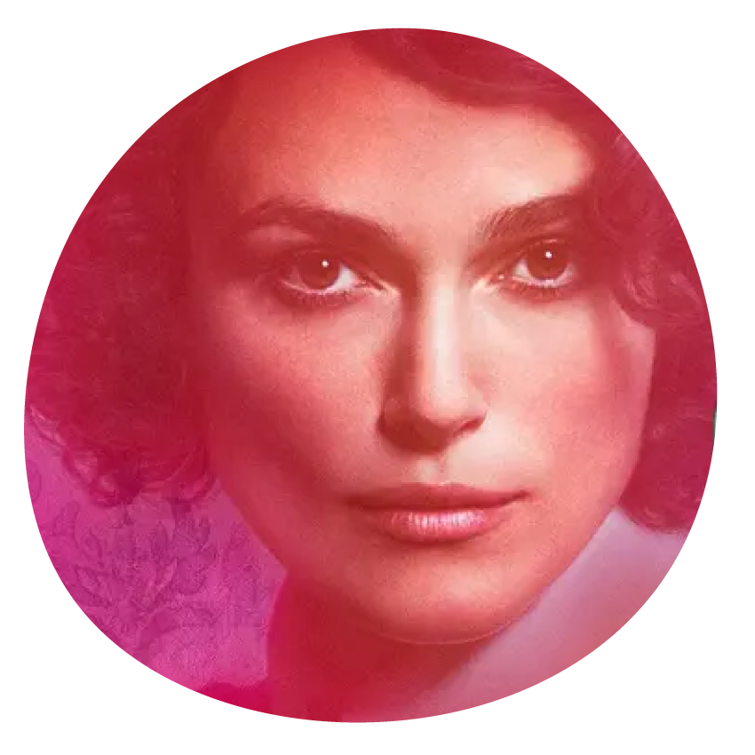 Email Image: Promotional image from the film Colette shows a headshot of actress Keira Knightley.