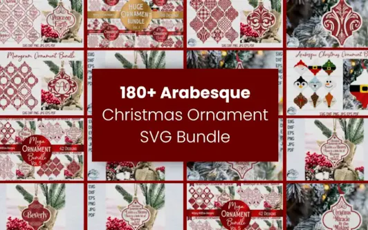 180+ Arabesque Christmas Ornaments Bundle | Extended