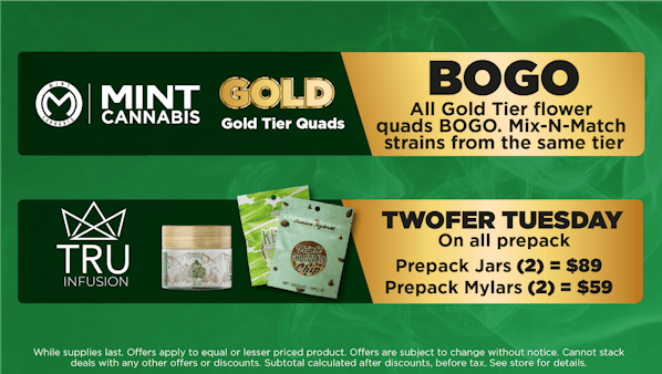 Twofer Tuesday Gold Tier Quads	Tru-Infusion Jars Tru-infusion Mylar Bags