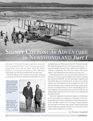 Email ImCAHS Journal Volume 58 Number 1 Sidney Cotton in Newfoundland part 1 feature article image