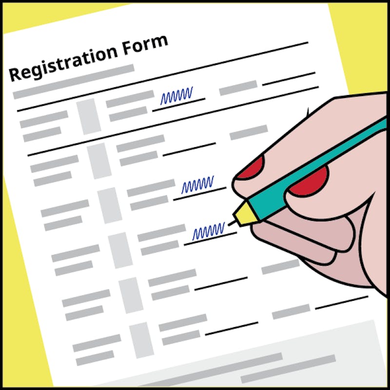Filling a registration form
