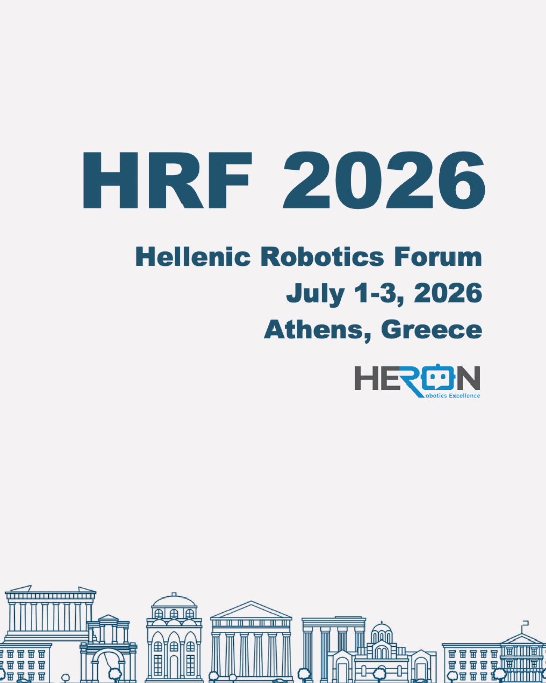 1st Hellenic Robotics Forum (HRF 2026) Announced!