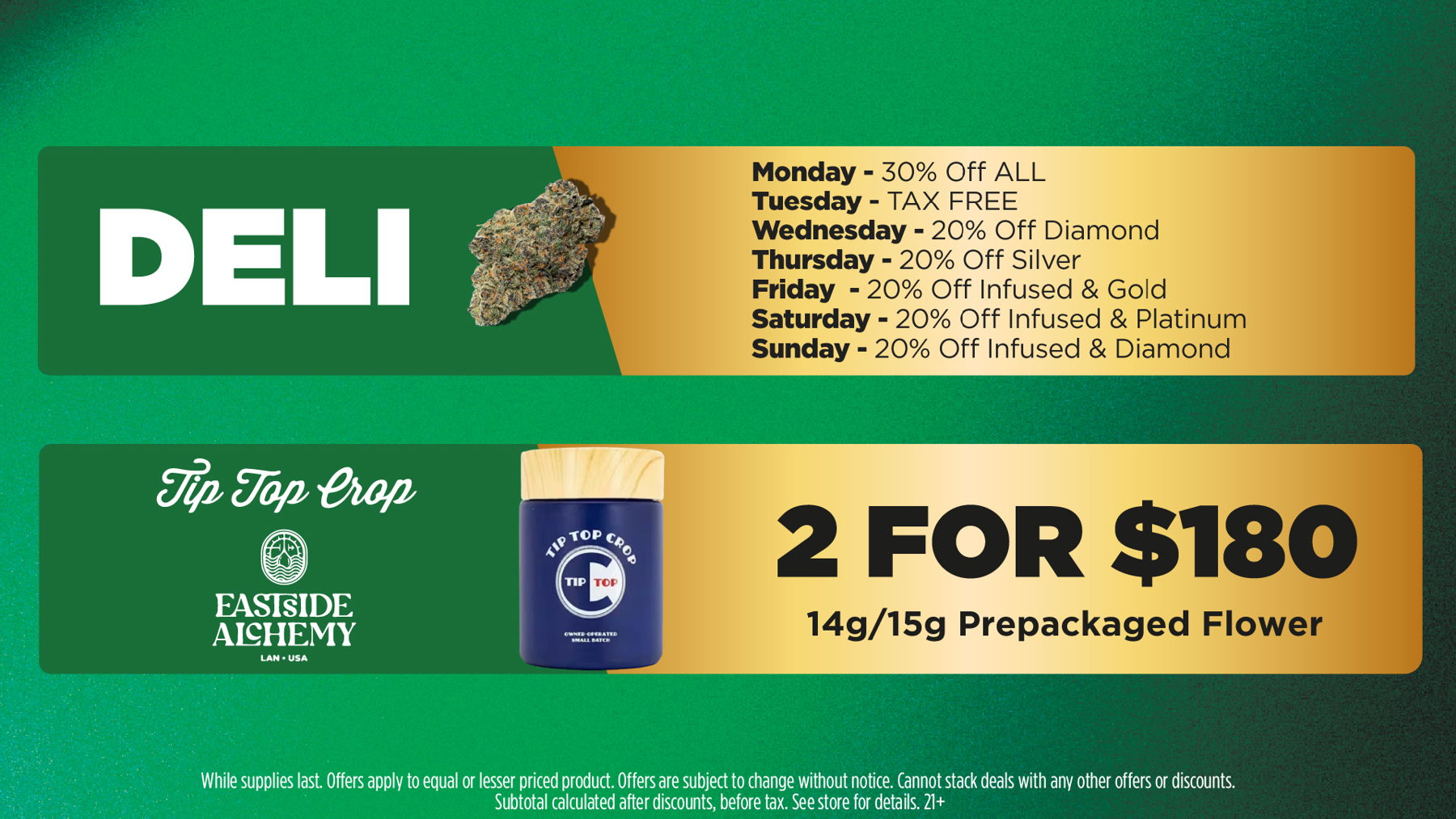 Mac Pharms Bundle	1g Cart, 200mg Gummy, 1g Concentrate, 1g Infused PR.	$34.99 Gold Tier Bundle	"1 Gold Tier 3.5g, (2) 1g Crude Boys/Drip Cart,  (2) 200mg Choice Chews, (2) 1g Paisley Trees PR"	$59.99 Silver Tier Bundle	1 Silver Tier 3.5g, 1g Common Citizen Wax, 200mg MKX Gummy, 1 Fire Styxx Infused PR	$39.99