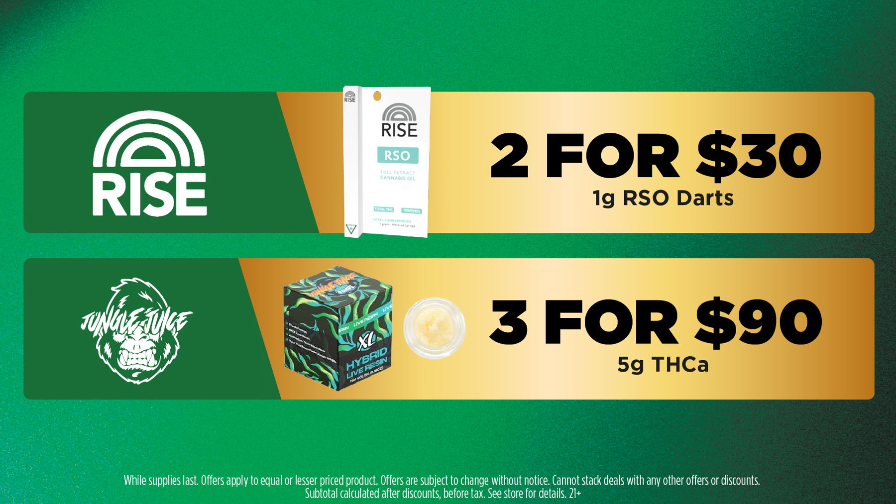 Mac Pharms Bundle	1g Cart, 200mg Gummy, 1g Concentrate, 1g Infused PR.	$34.99 Gold Tier Bundle	"1 Gold Tier 3.5g, (2) 1g Crude Boys/Drip Cart,  (2) 200mg Choice Chews, (2) 1g Paisley Trees PR"	$59.99 Silver Tier Bundle	1 Silver Tier 3.5g, 1g Common Citizen Wax, 200mg MKX Gummy, 1 Fire Styxx Infused PR	$39.99