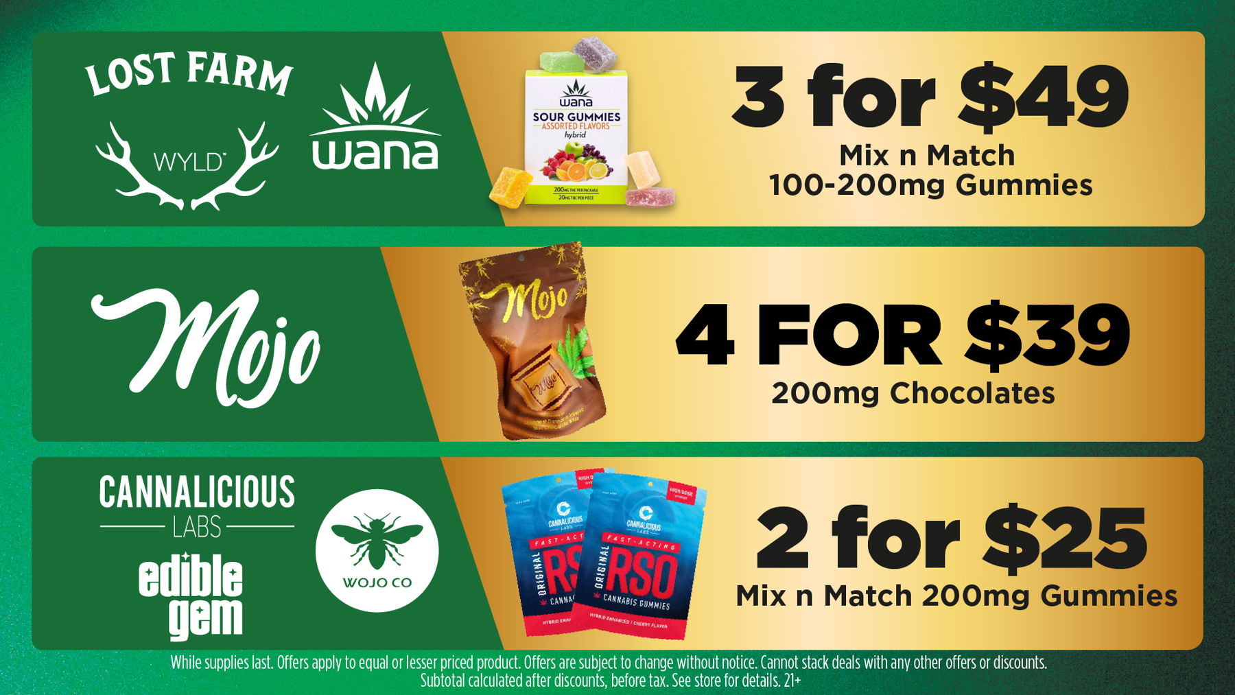 Mac Pharms Bundle	1g Cart, 200mg Gummy, 1g Concentrate, 1g Infused PR.	$34.99 Gold Tier Bundle	"1 Gold Tier 3.5g, (2) 1g Crude Boys/Drip Cart,  (2) 200mg Choice Chews, (2) 1g Paisley Trees PR"	$59.99 Silver Tier Bundle	1 Silver Tier 3.5g, 1g Common Citizen Wax, 200mg MKX Gummy, 1 Fire Styxx Infused PR	$39.99