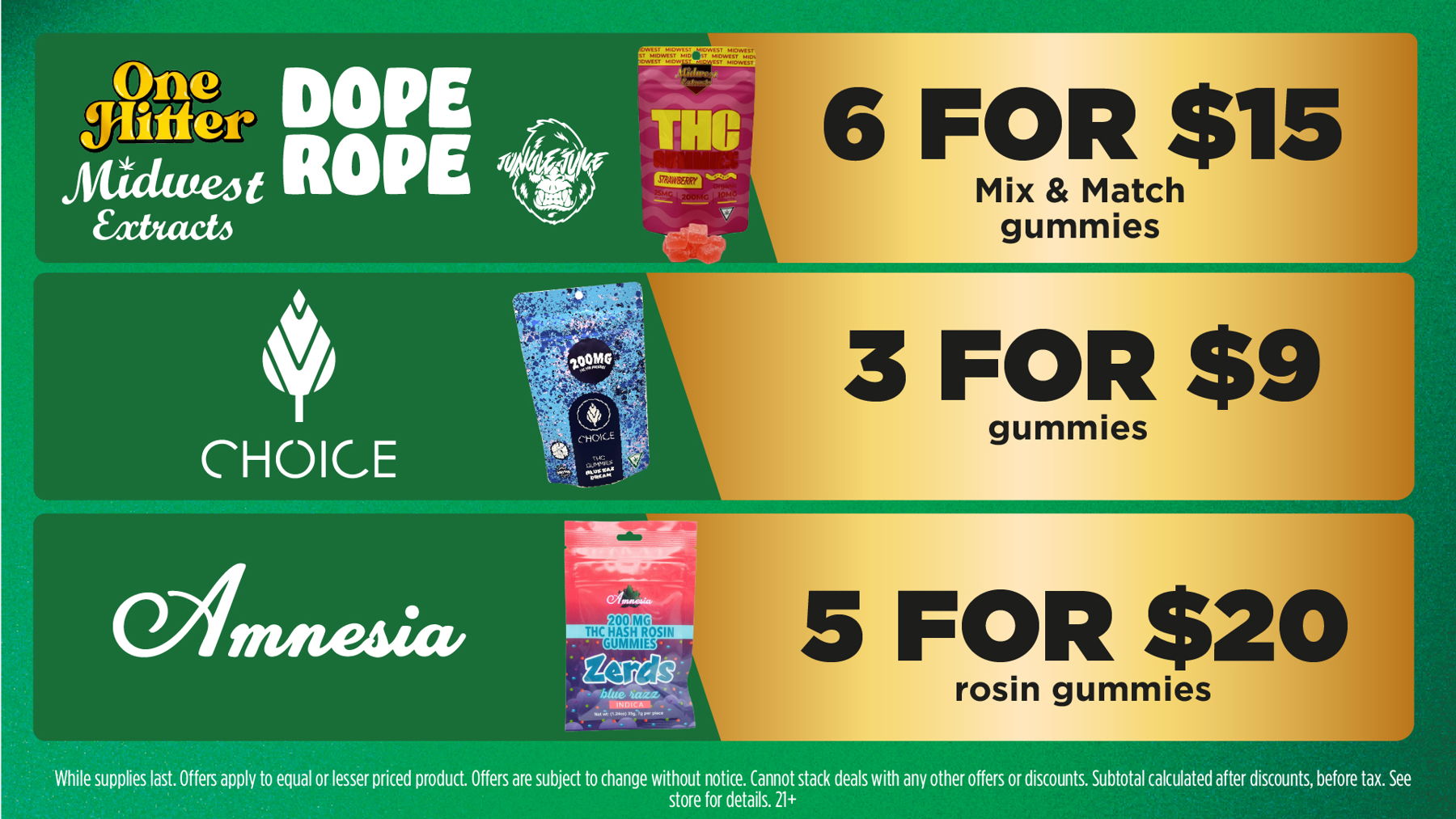 Mac Pharms Bundle	1g Cart, 200mg Gummy, 1g Concentrate, 1g Infused PR.	$34.99 Gold Tier Bundle	"1 Gold Tier 3.5g, (2) 1g Crude Boys/Drip Cart,  (2) 200mg Choice Chews, (2) 1g Paisley Trees PR"	$59.99 Silver Tier Bundle	1 Silver Tier 3.5g, 1g Common Citizen Wax, 200mg MKX Gummy, 1 Fire Styxx Infused PR	$39.99