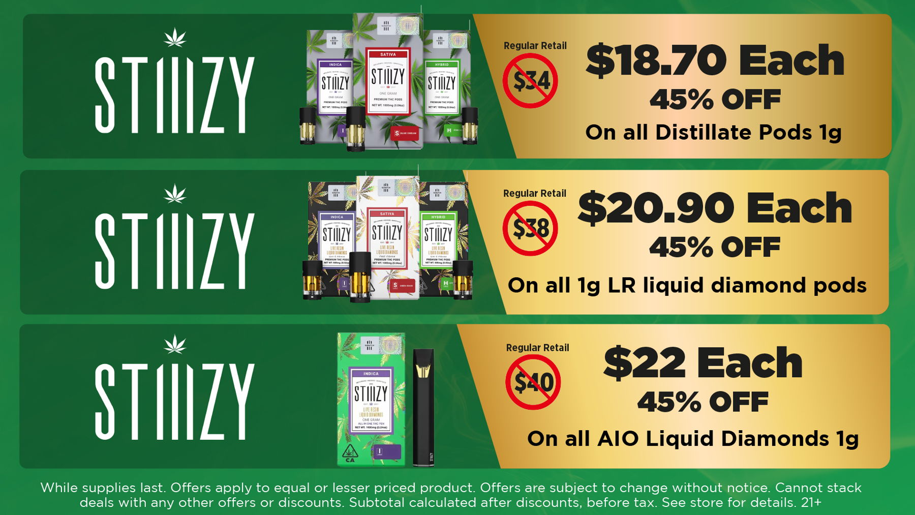 Heaterz Stiiizy Space Rocketz Diamond Infused Pre-Rolls Dusties Infused Pre-Rolls