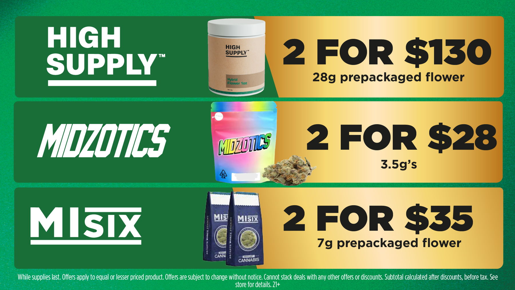 Mac Pharms Bundle	1g Cart, 200mg Gummy, 1g Concentrate, 1g Infused PR.	$34.99 Gold Tier Bundle	"1 Gold Tier 3.5g, (2) 1g Crude Boys/Drip Cart,  (2) 200mg Choice Chews, (2) 1g Paisley Trees PR"	$59.99 Silver Tier Bundle	1 Silver Tier 3.5g, 1g Common Citizen Wax, 200mg MKX Gummy, 1 Fire Styxx Infused PR	$39.99