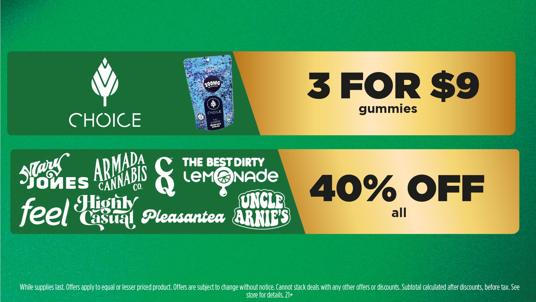 Mac Pharms Bundle	1g Cart, 200mg Gummy, 1g Concentrate, 1g Infused PR.	$34.99 Gold Tier Bundle	"1 Gold Tier 3.5g, (2) 1g Crude Boys/Drip Cart,  (2) 200mg Choice Chews, (2) 1g Paisley Trees PR"	$59.99 Silver Tier Bundle	1 Silver Tier 3.5g, 1g Common Citizen Wax, 200mg MKX Gummy, 1 Fire Styxx Infused PR	$39.99