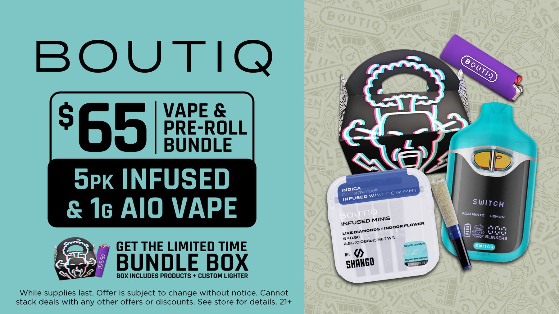 Wildflower Wednesday	Mix and Match 5g of Flower from Same Tier for Price of an Eighth. (Bronze, Silver, Gold, Plainum)