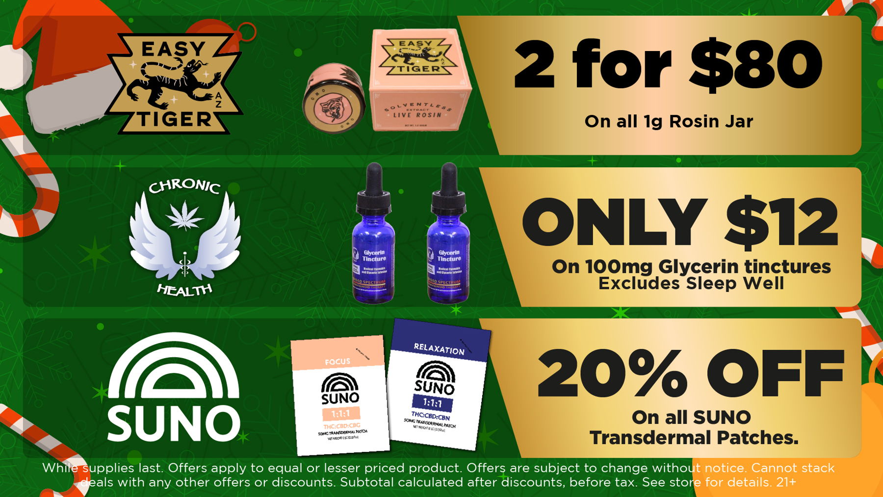 Wildflower Wednesday	Mix and Match 5g of Flower from Same Tier for Price of an Eighth. (Bronze, Silver, Gold, Plainum)