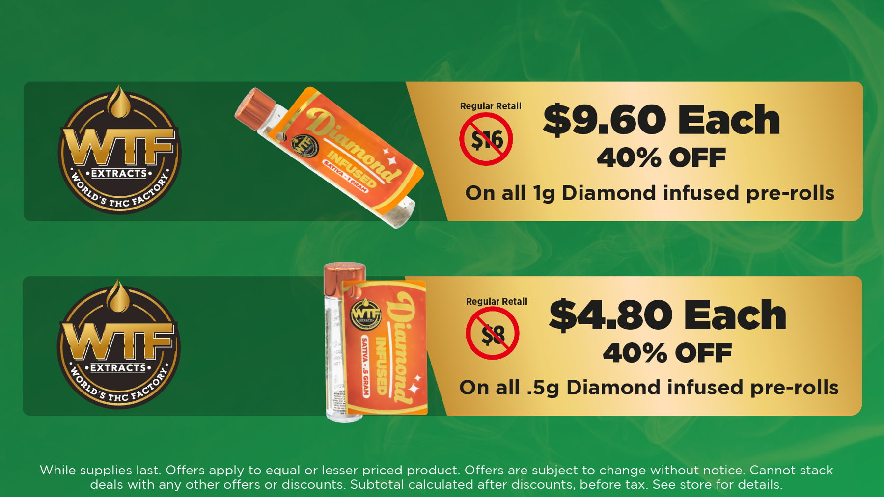 Heaterz Stiiizy Space Rocketz Diamond Infused Pre-Rolls Dusties Infused Pre-Rolls