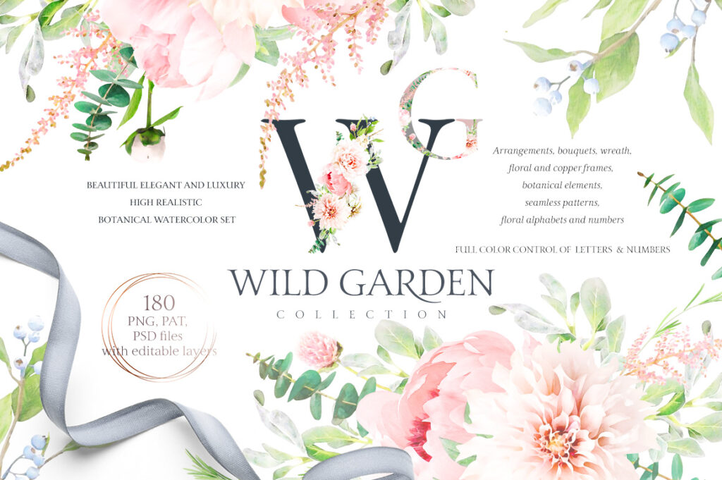 Watercolor Botanical Set