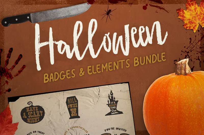 Halloween Badges and Elements