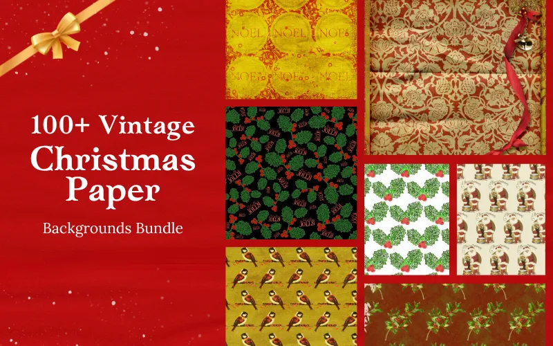100+ Vintage Christmas Paper Backgrounds