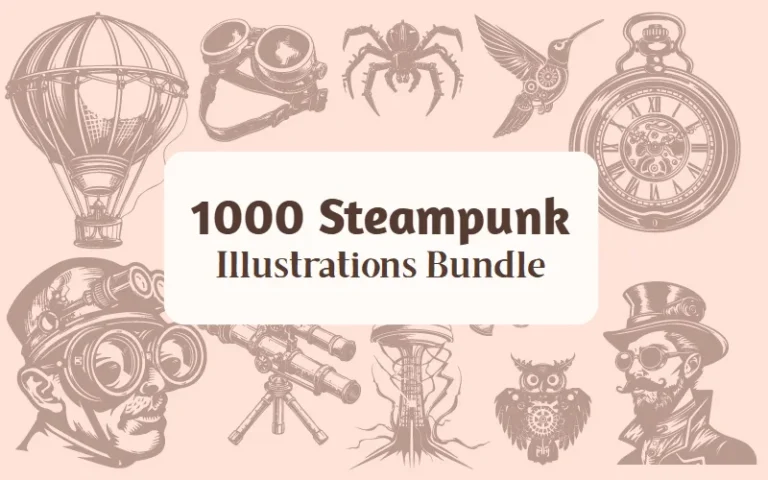 1000 Steampunk Illustrations Bundle