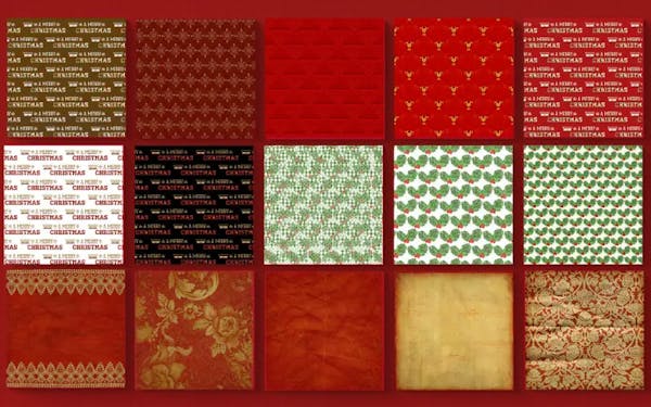 Decorative Christmas paper backgrounds showcasing intricate vintage details.