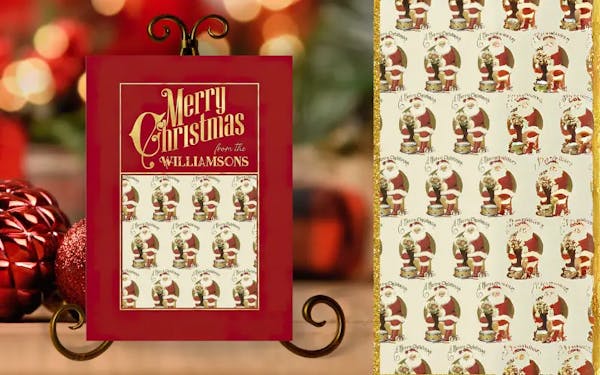 Festive card design with a touch of holiday charm.