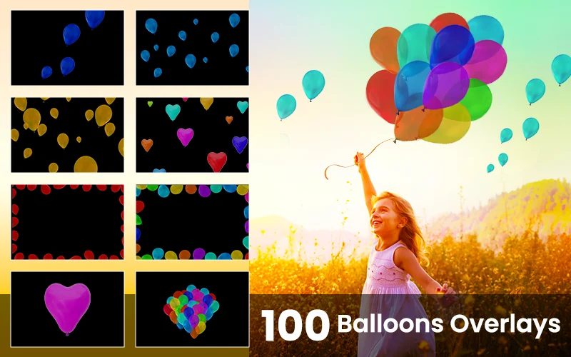 Balloons Overlay Images included in the bundle.